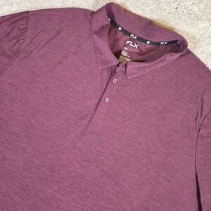 FLX Performance Short Sleeve Burgundy Collared Polo Mens 3XB